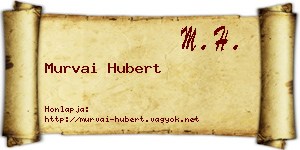 Murvai Hubert névjegykártya